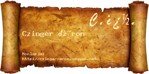Czinger Áron névjegykártya